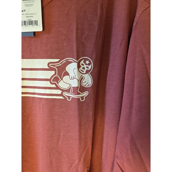 Marine Layer ML x Jarritos Graphic Tee Mens L Faded Red Super Soft NWT - Picture 2 of 9